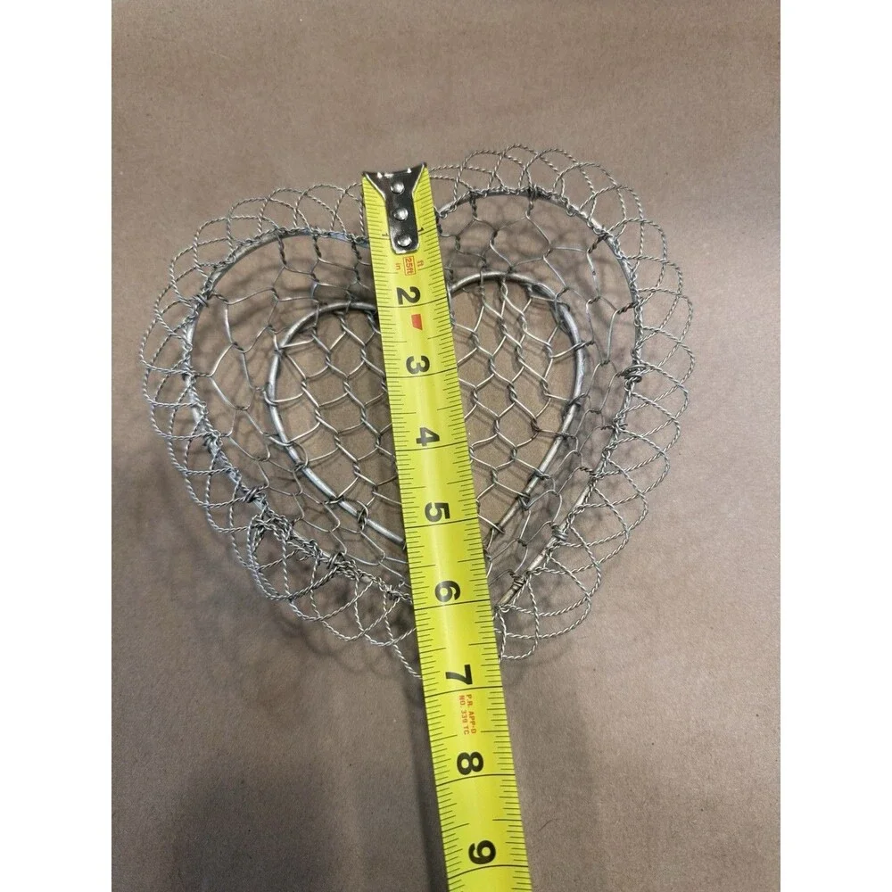 Heart Shaped Silver Metal Wire Decorative Basket with Handles, 7 in